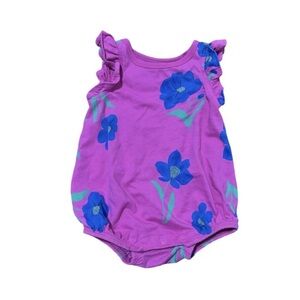 Tea Collection Mexico Floral Flutter Shoulder Romper Size 0-3